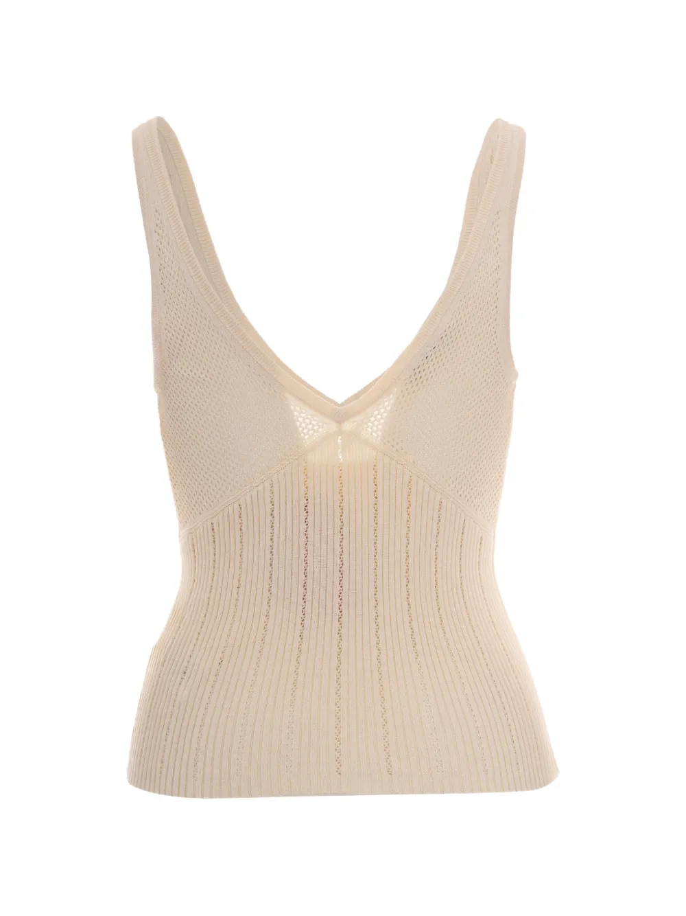  Sessùn V-neck Ribbed Top - Neutrals 