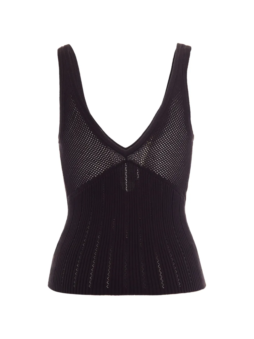 Sessùn V-neck knitted top - Nero