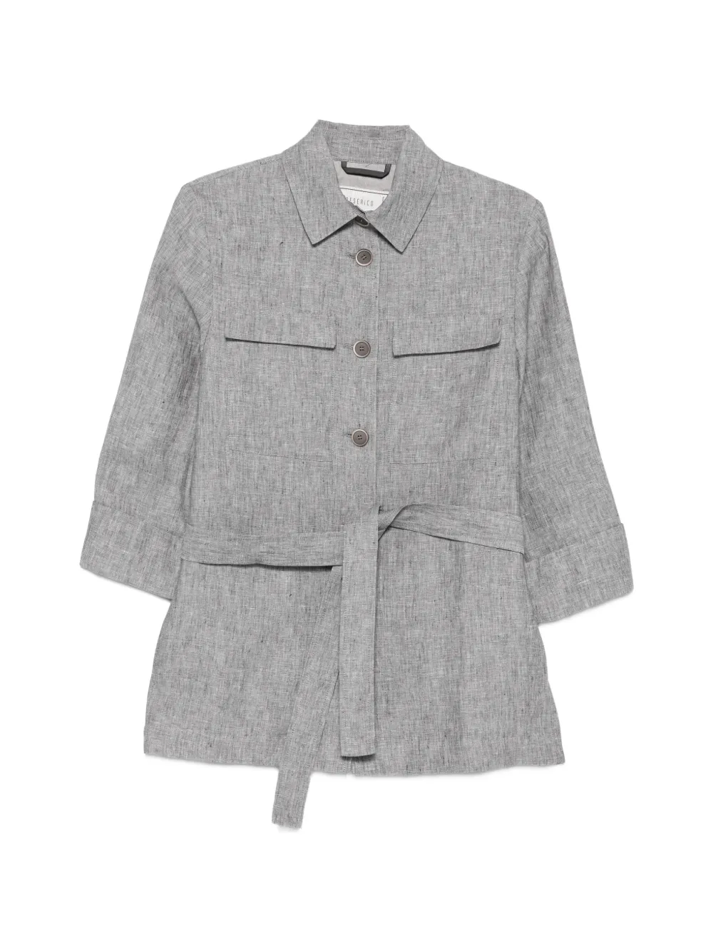 Peserico belted chest-pocket jacket - Grigio