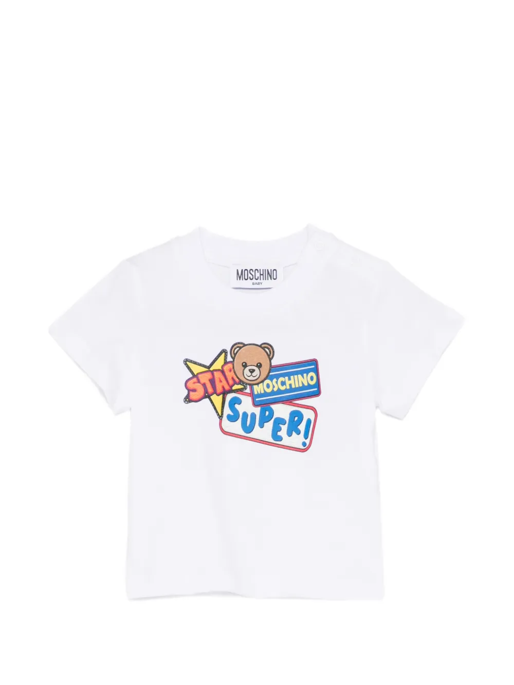 Moschino Kids graphic baby T-shirt - Weiß