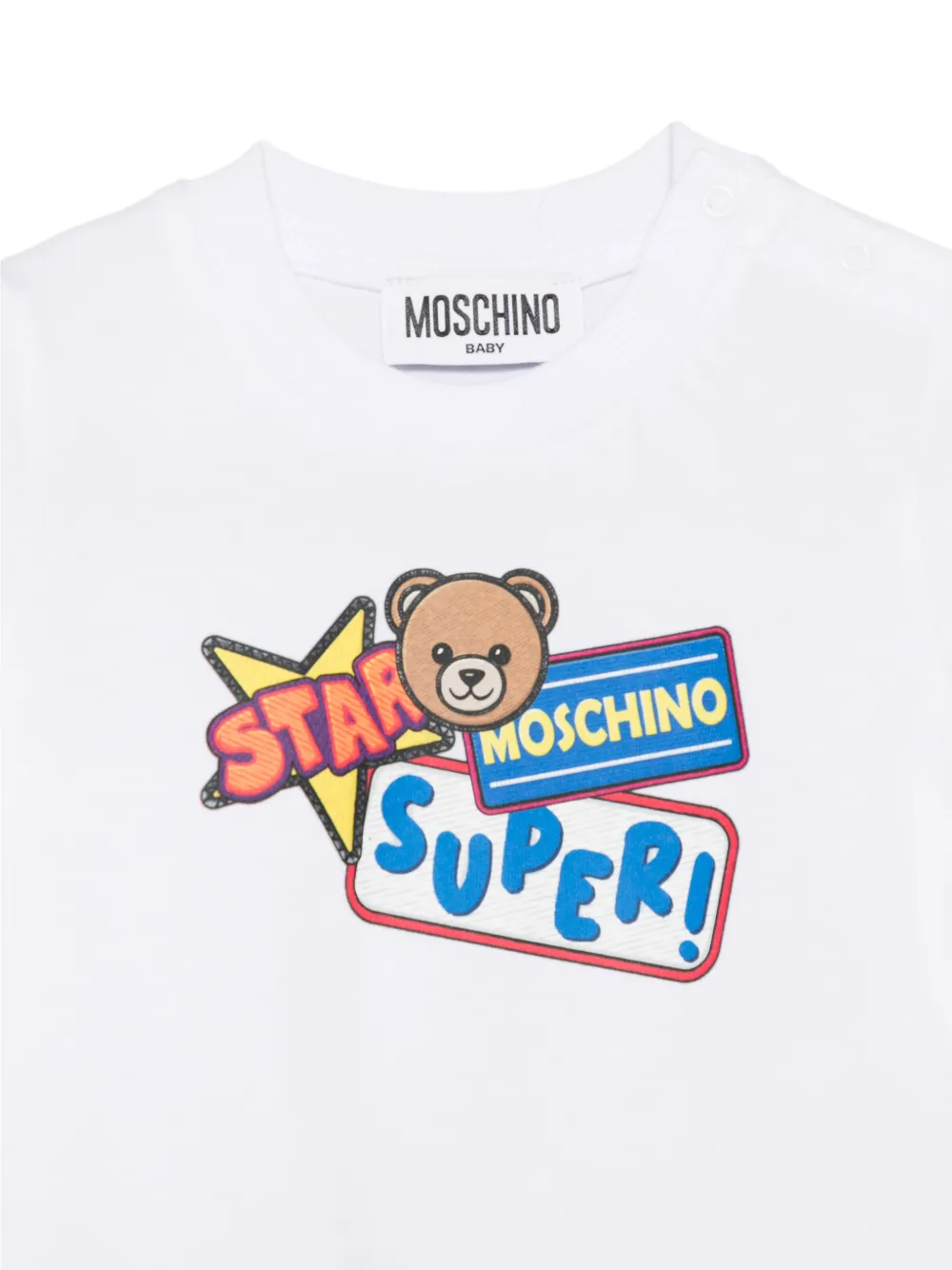 Moschino Kids T-shirt met logoprint Wit