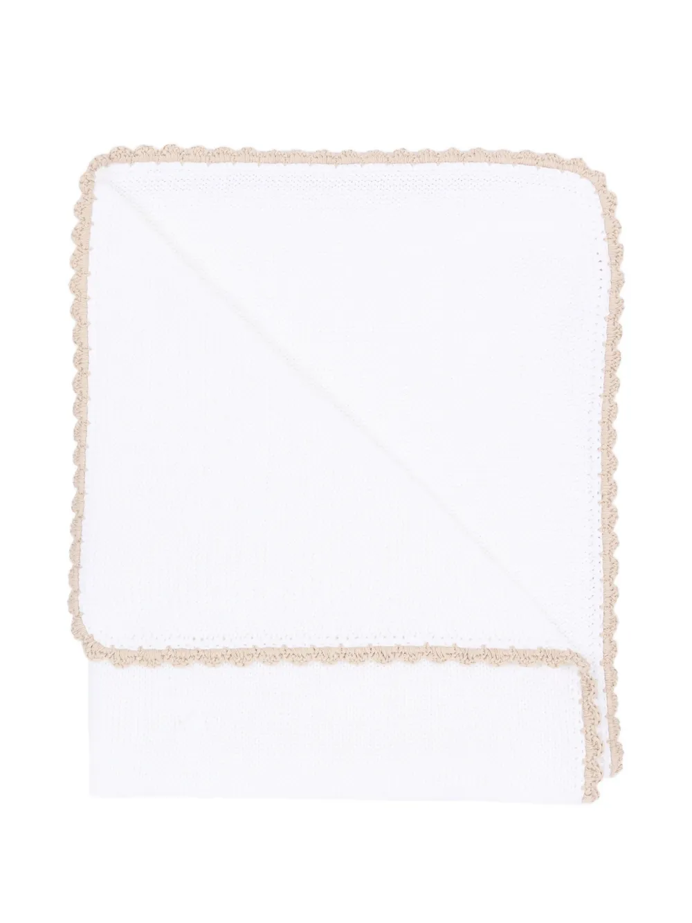 Little Bear crocheted-trim blanket - Bianco