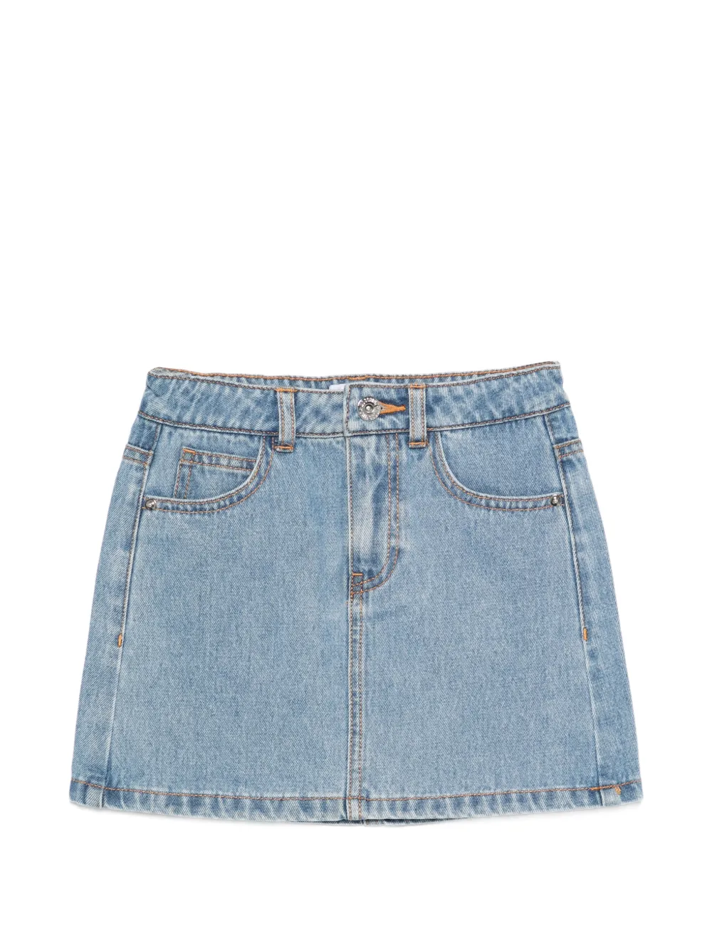 Moschino Kids logo denim skirt - Blu