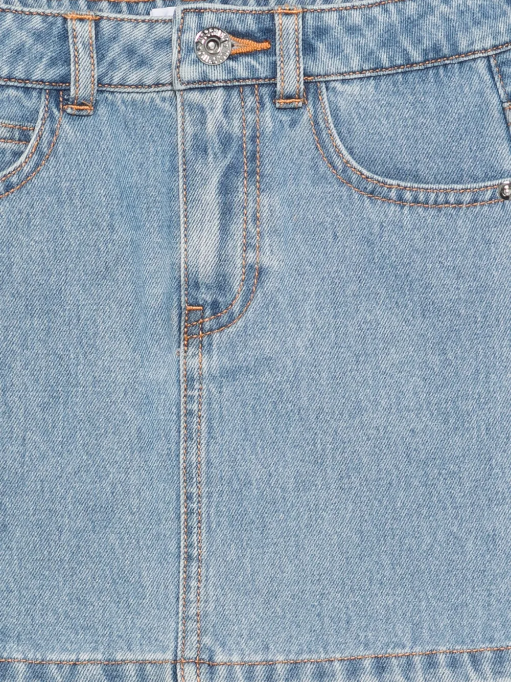  Moschino Kids Logo Denim Skirt - Blue 