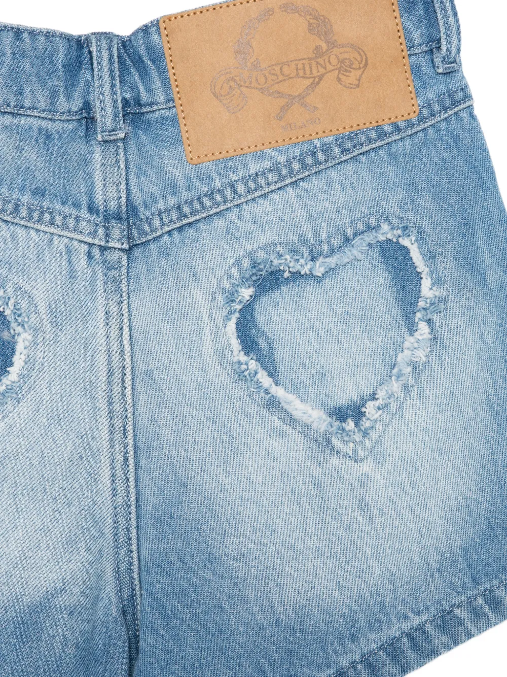 Moschino Kids Shorts met uitgesneden hart Blauw