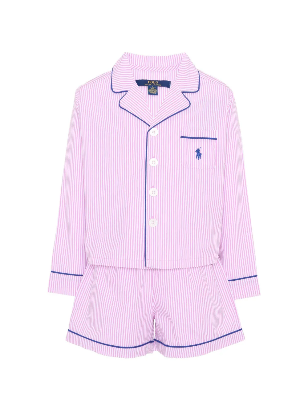 POLO RALPH LAUREN KIDS striped piping pajamas - Rosa