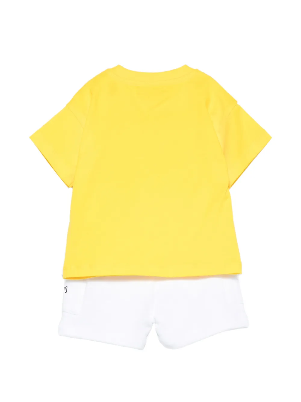 Moschino Kids T-shirt en shorts met logoprint Wit