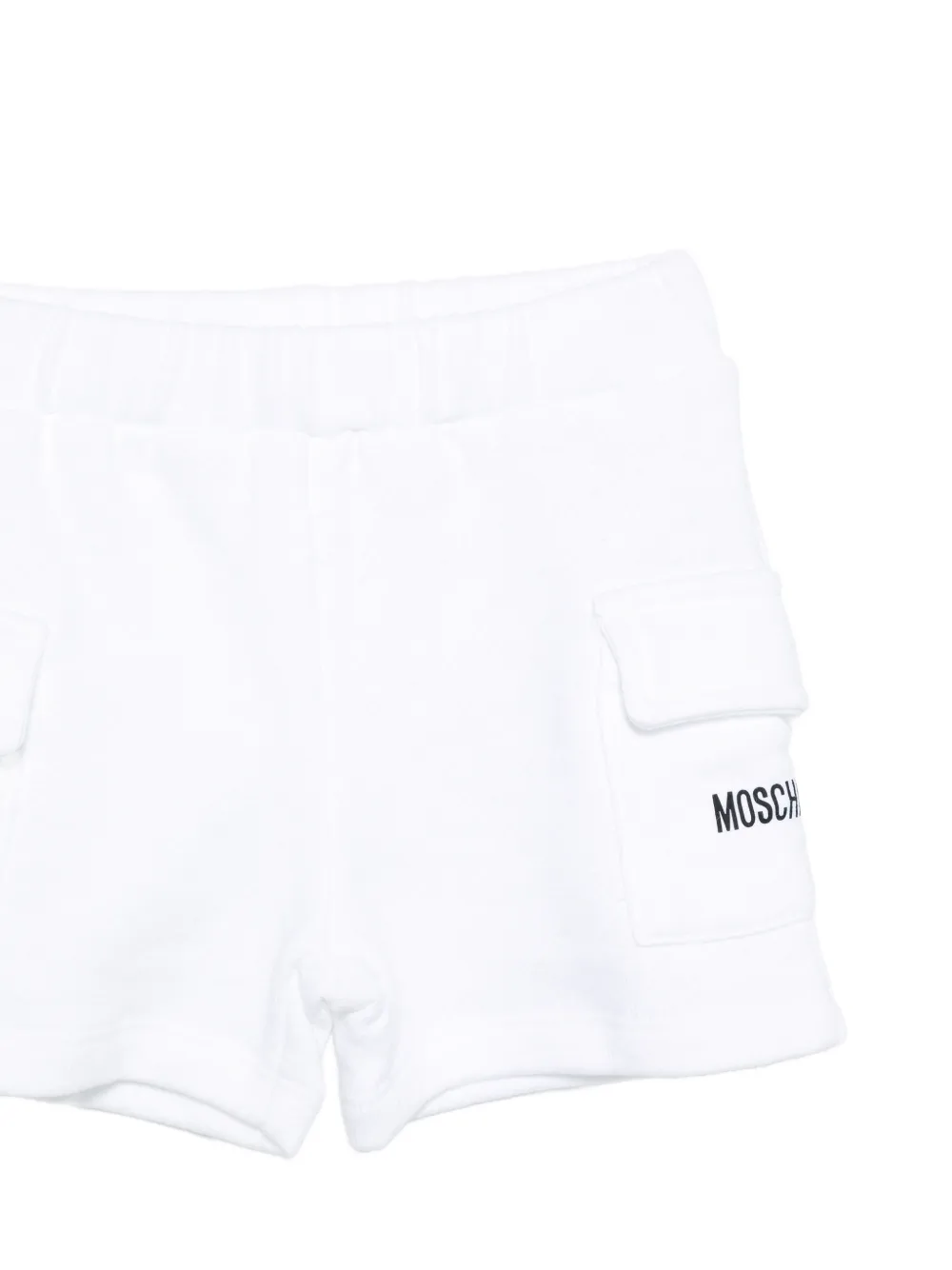 Moschino Kids T-shirt en shorts met logoprint Wit