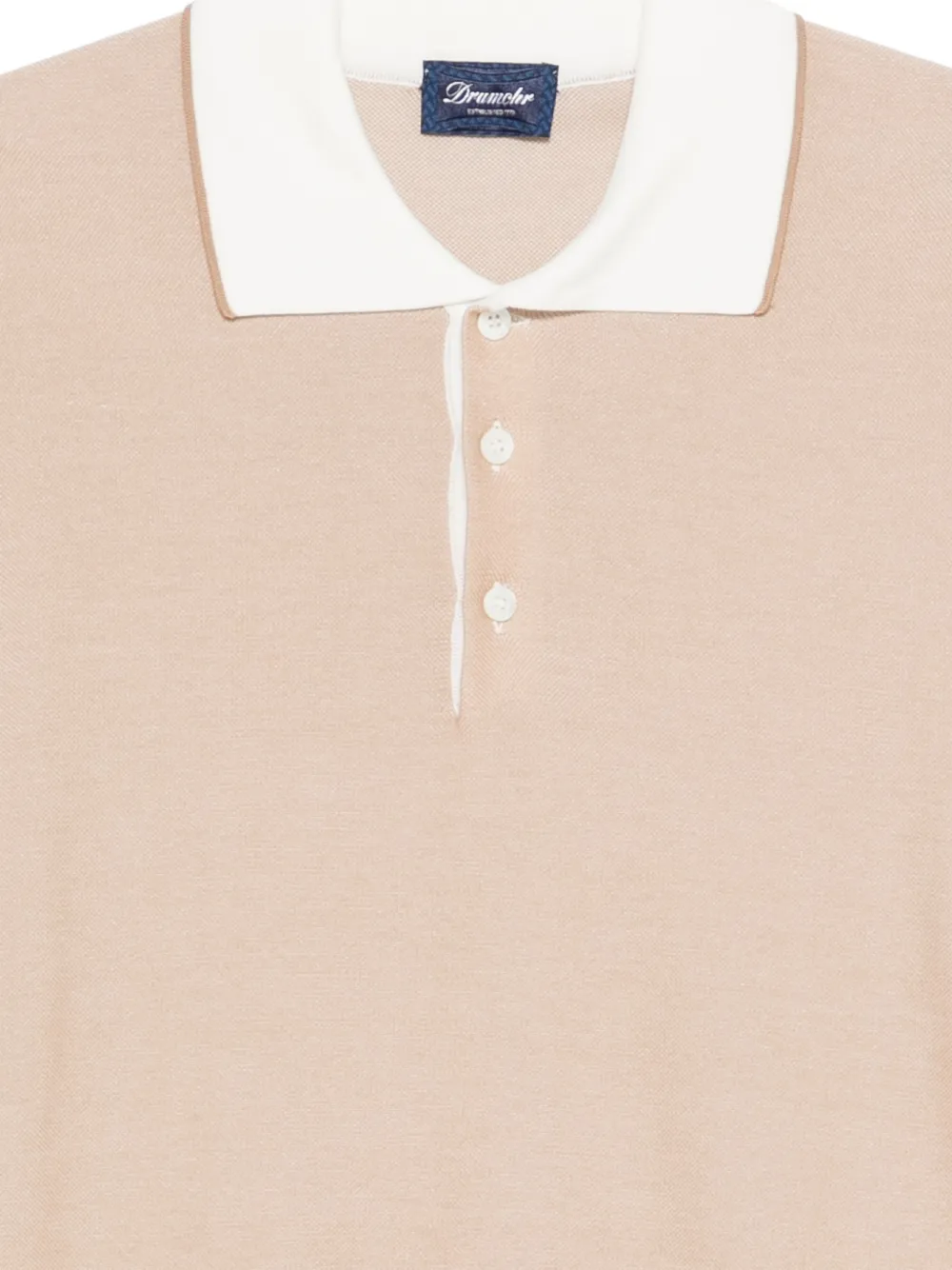 Drumohr Poloshirt met kraag Beige