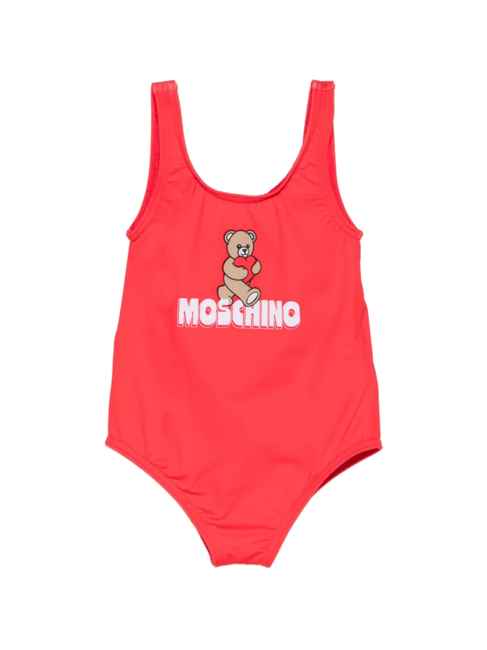 Moschino Kids teddy logo swimsuit - Rot