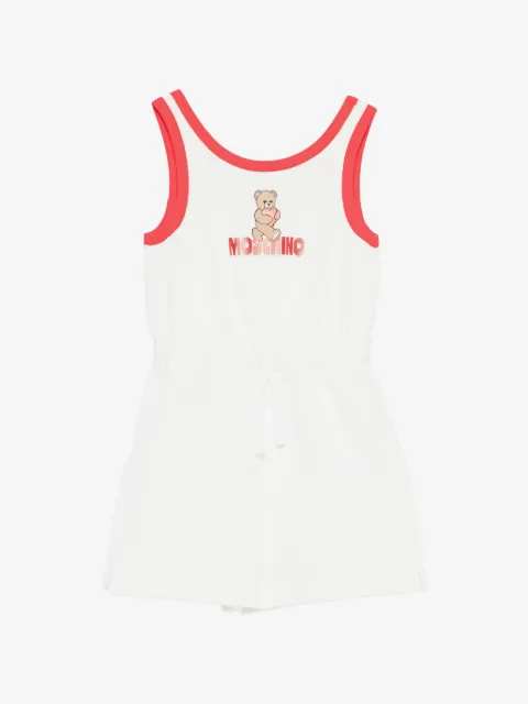 Moschino Kids logo印花连体短裤