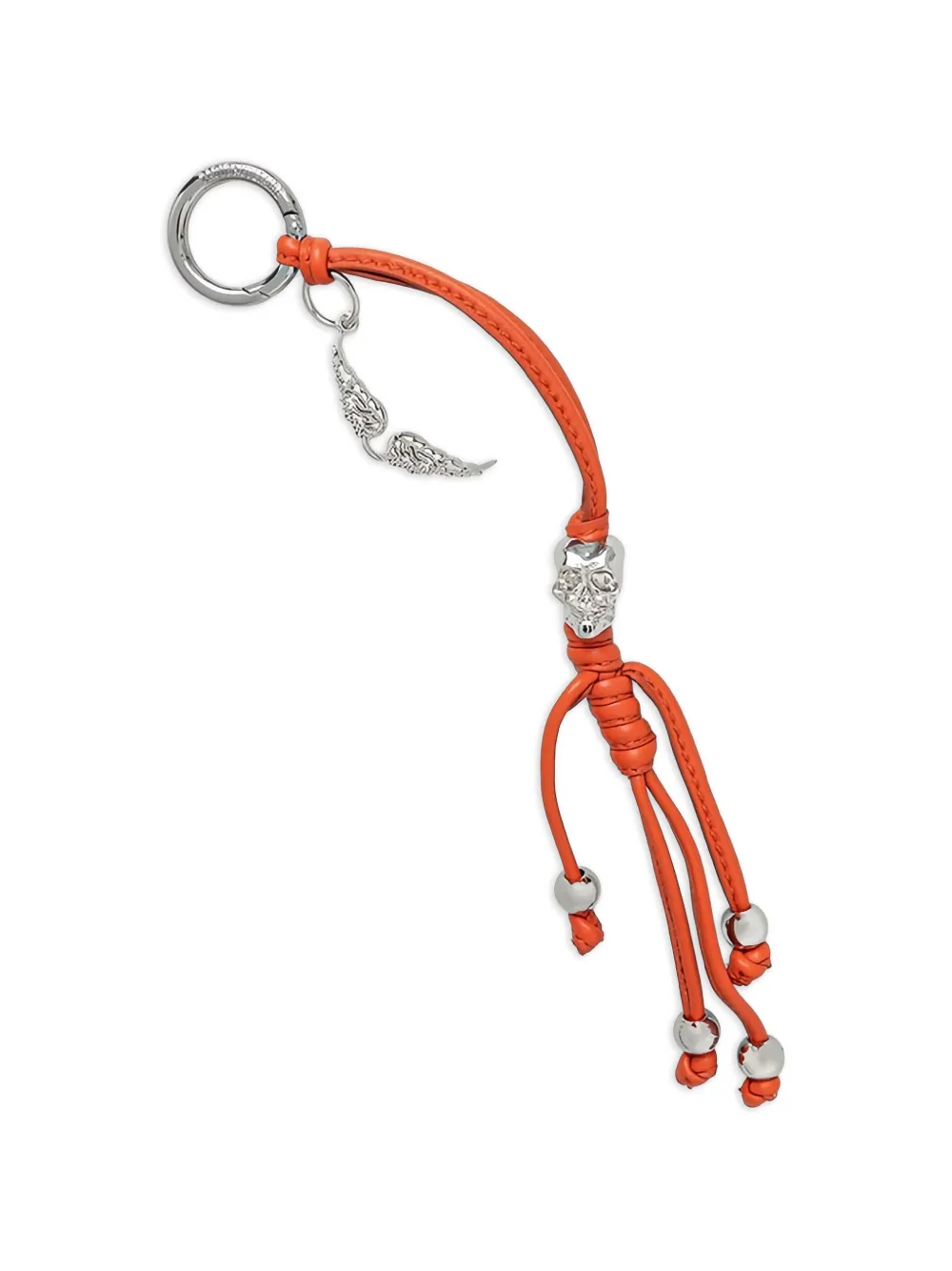 Zadig&Voltaire skull-motif keyring - Arancione
