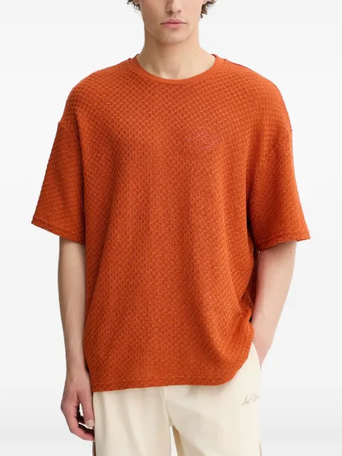 Les Deux embroidered-logo textured T-shirt