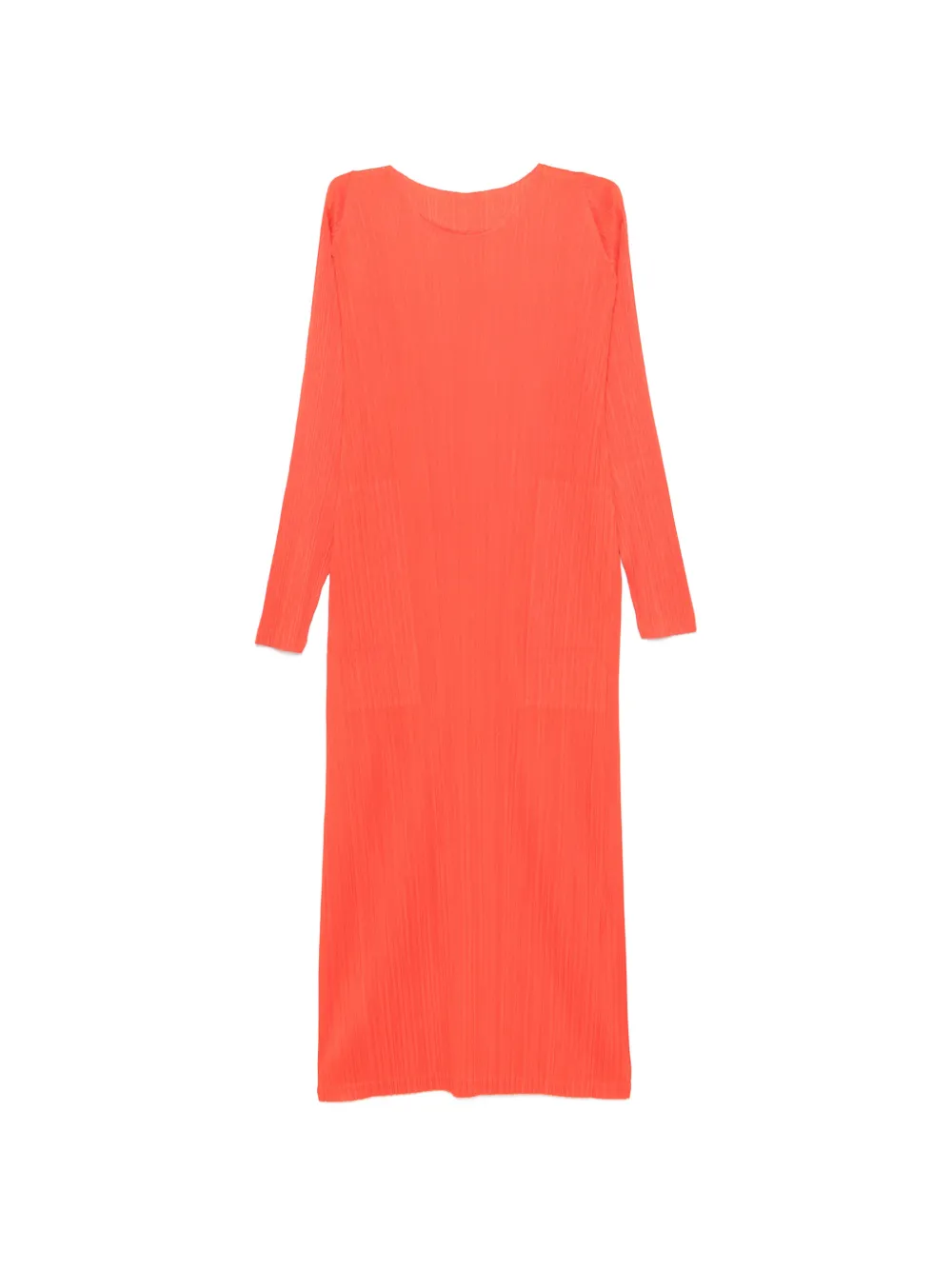 Pleats Please Issey Miyake pleated long-sleeve midi dress - Rosso