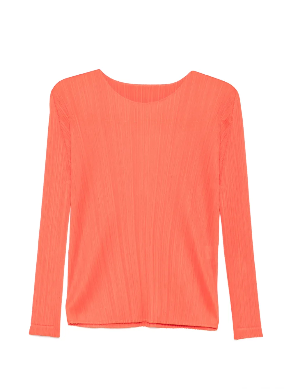 Pleats Please Issey Miyake pleated long-sleeve top - Rosso