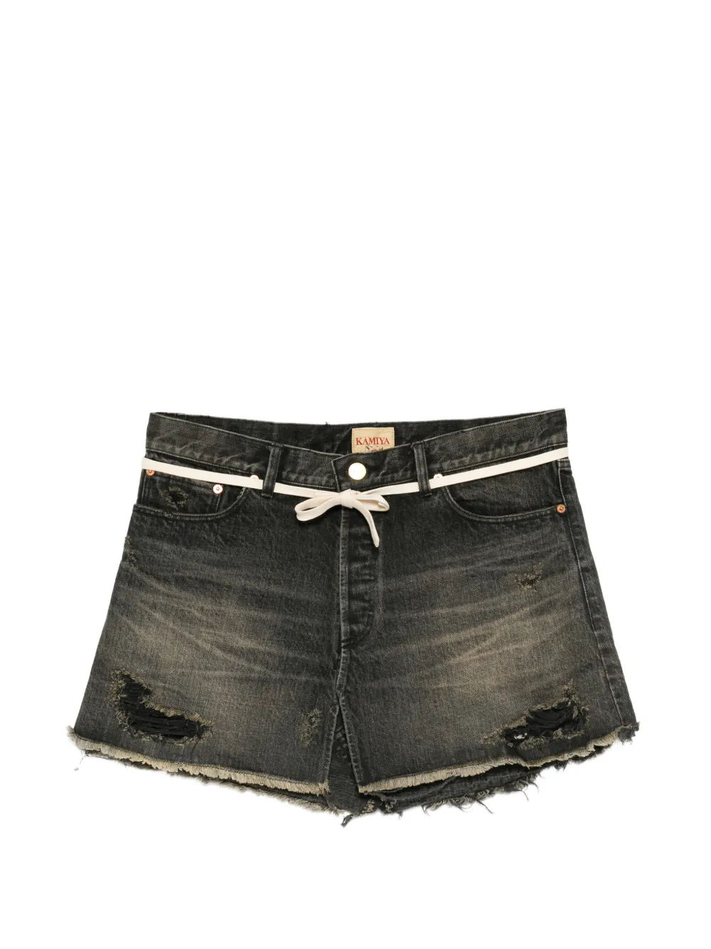 KAMIYA distressed frayed-edge skirt - Schwarz