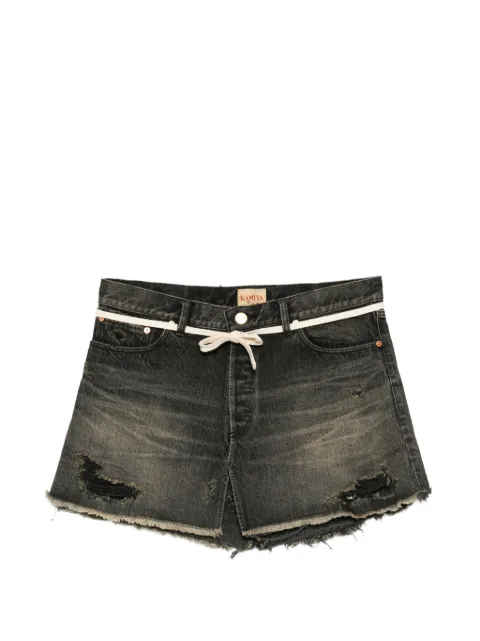 KAMIYA  distressed frayed-edge skirt