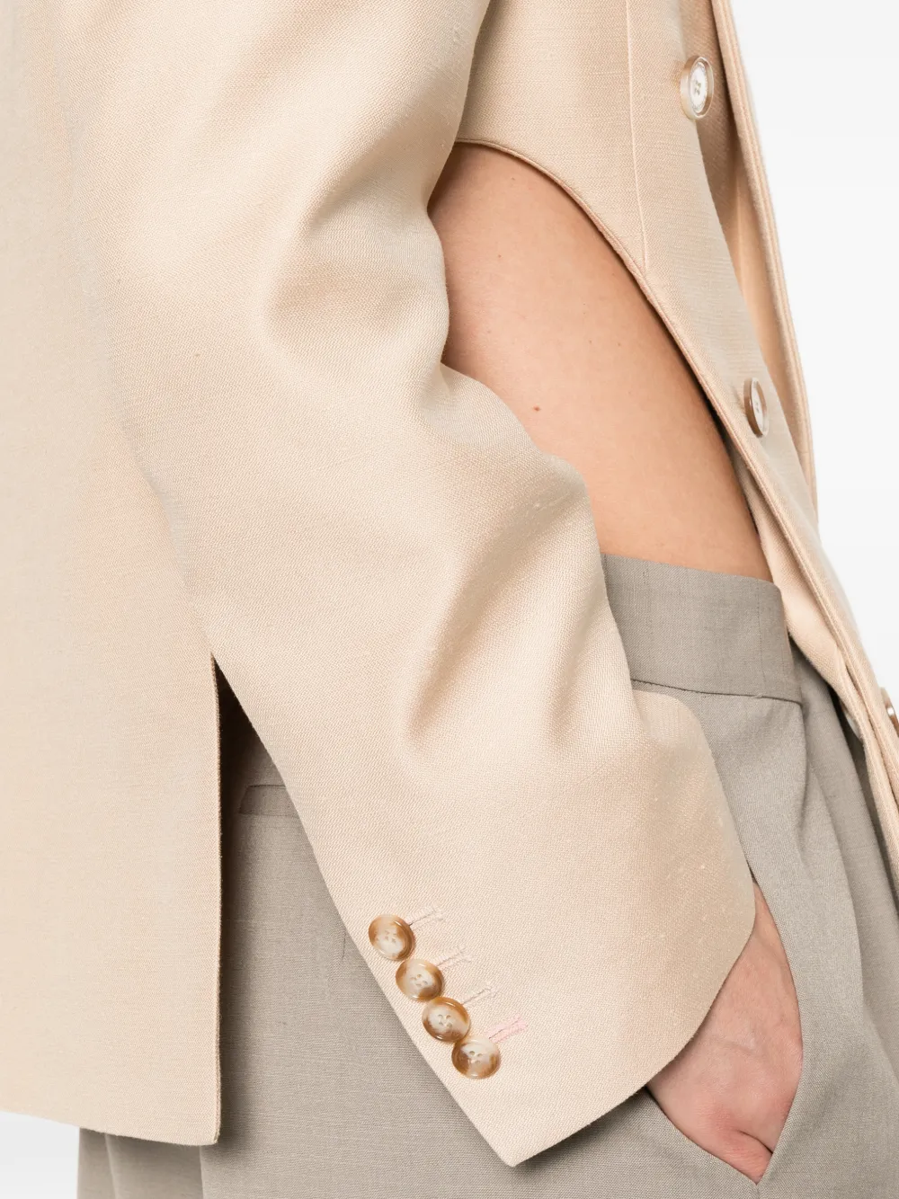 Stella McCartney Blazer met dubbele rij knopen Beige