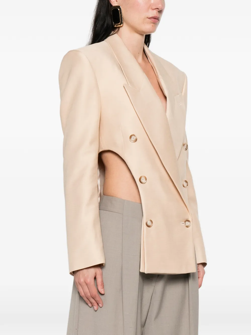Stella McCartney Blazer met dubbele rij knopen Beige