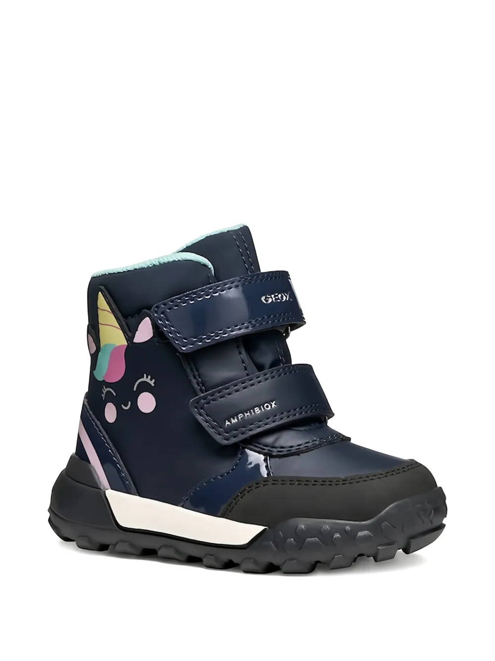 Geox Kids Trekkyup laarzen met eenhoorn-patroon Blauw