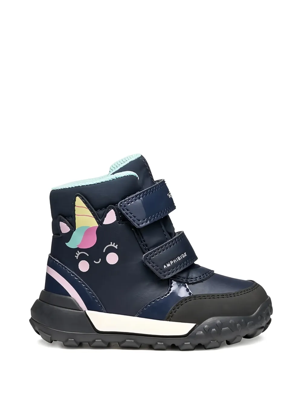 Geox Kids Trekkyup laarzen met eenhoorn-patroon Blauw