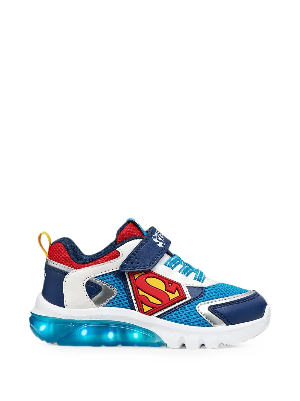 Geox Kids x Superman Ciberdron touch-strap sneakers Blauw