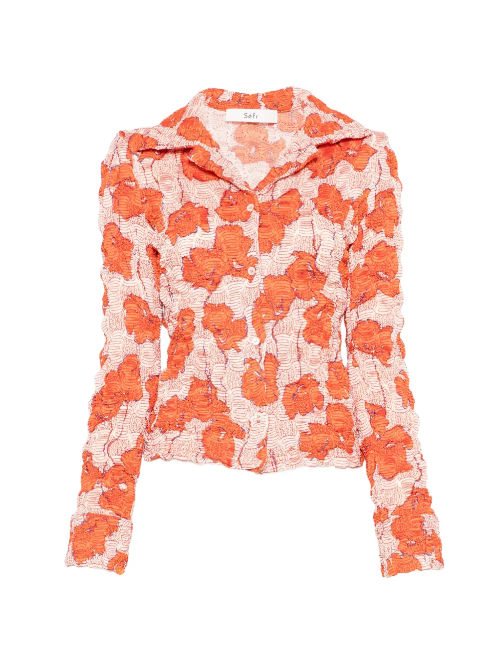 Séfr Erin crinkled floral shirt - Orange
