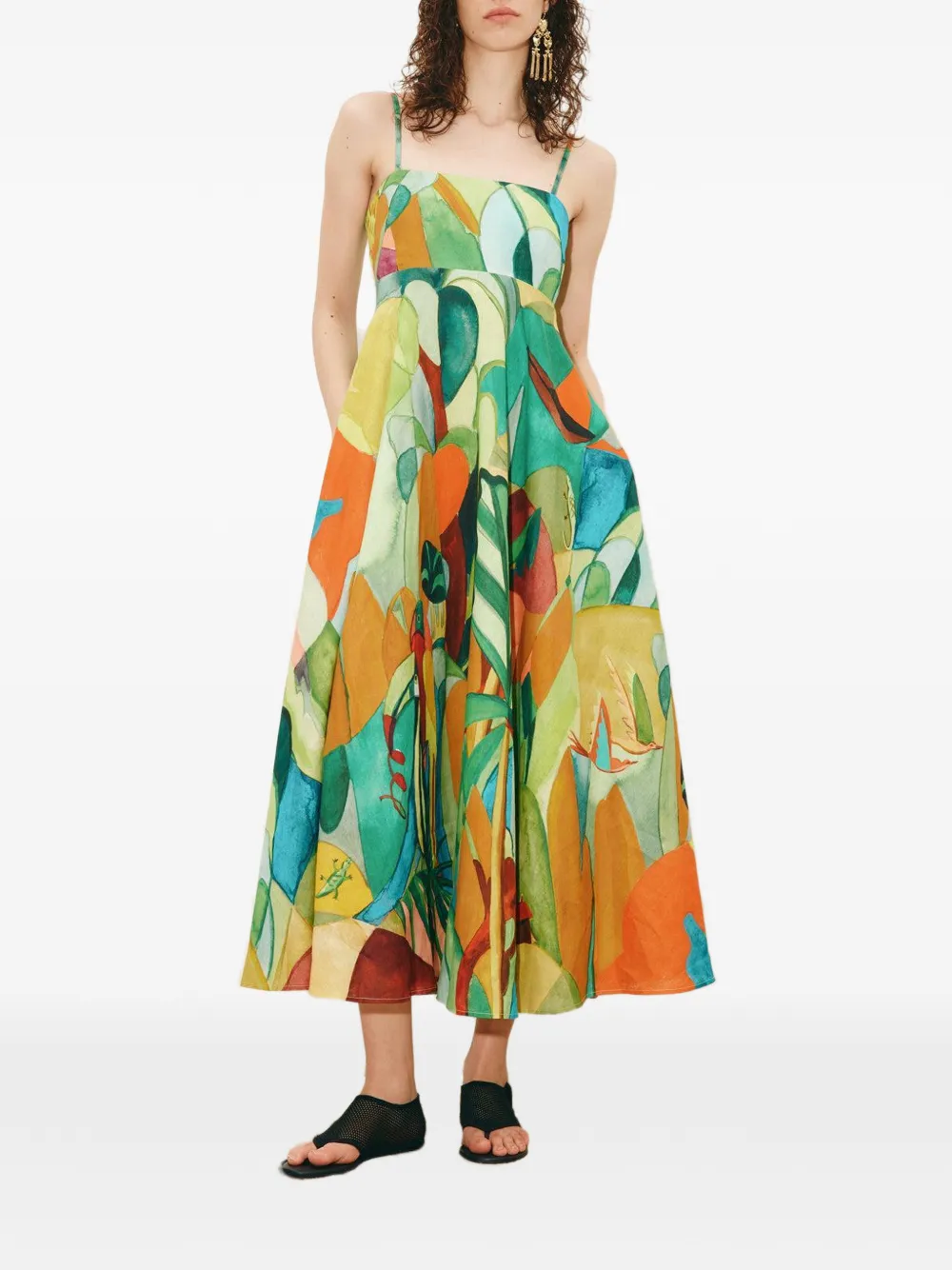  Alemais Mokshini Adjustable-strap Midi Dress - Green 