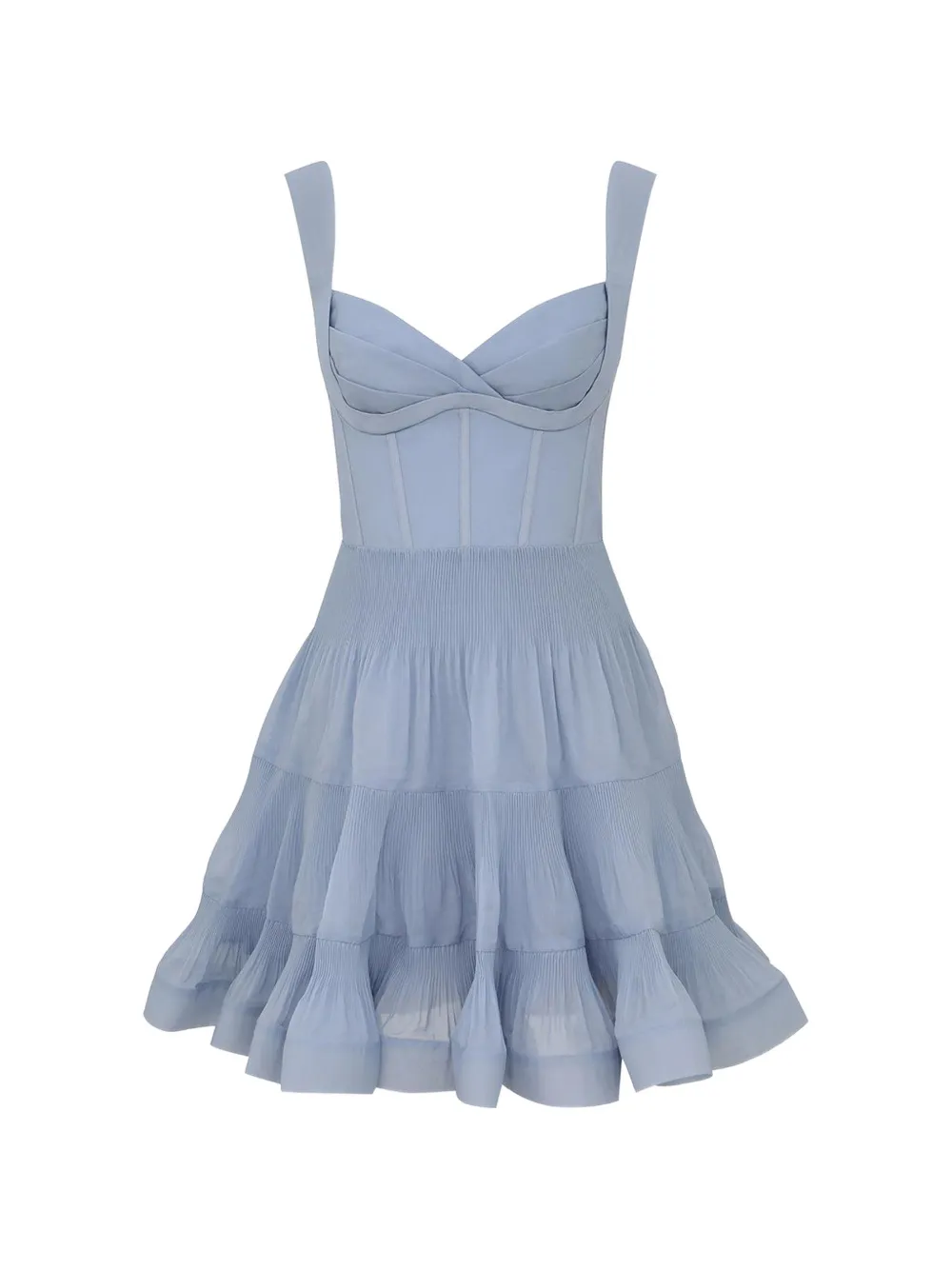 ZIMMERMANN pleated draped mini dress - Blu