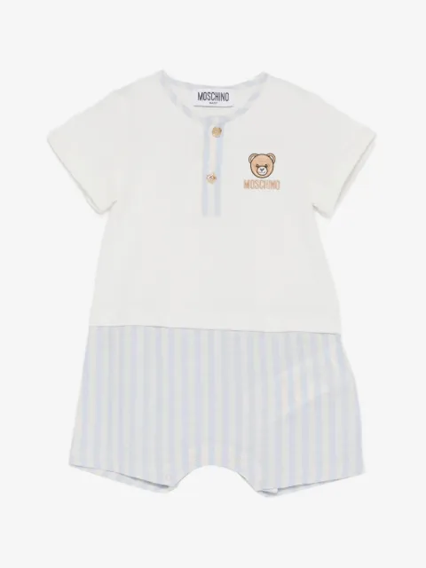 Moschino Kids romper manga corta con oso bordado