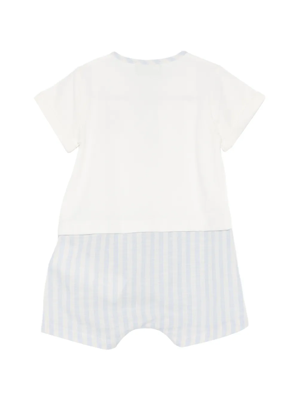 Moschino Kids Romper met geborduurde beer en korte mouwen Wit