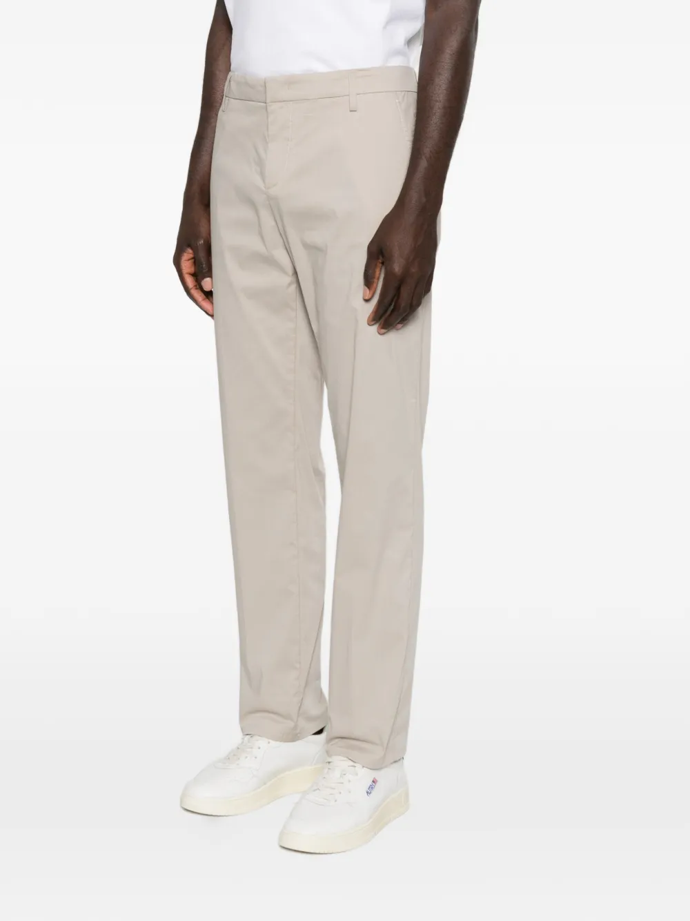 DONDUP Broek met knoopsluiting en riemlussen Beige