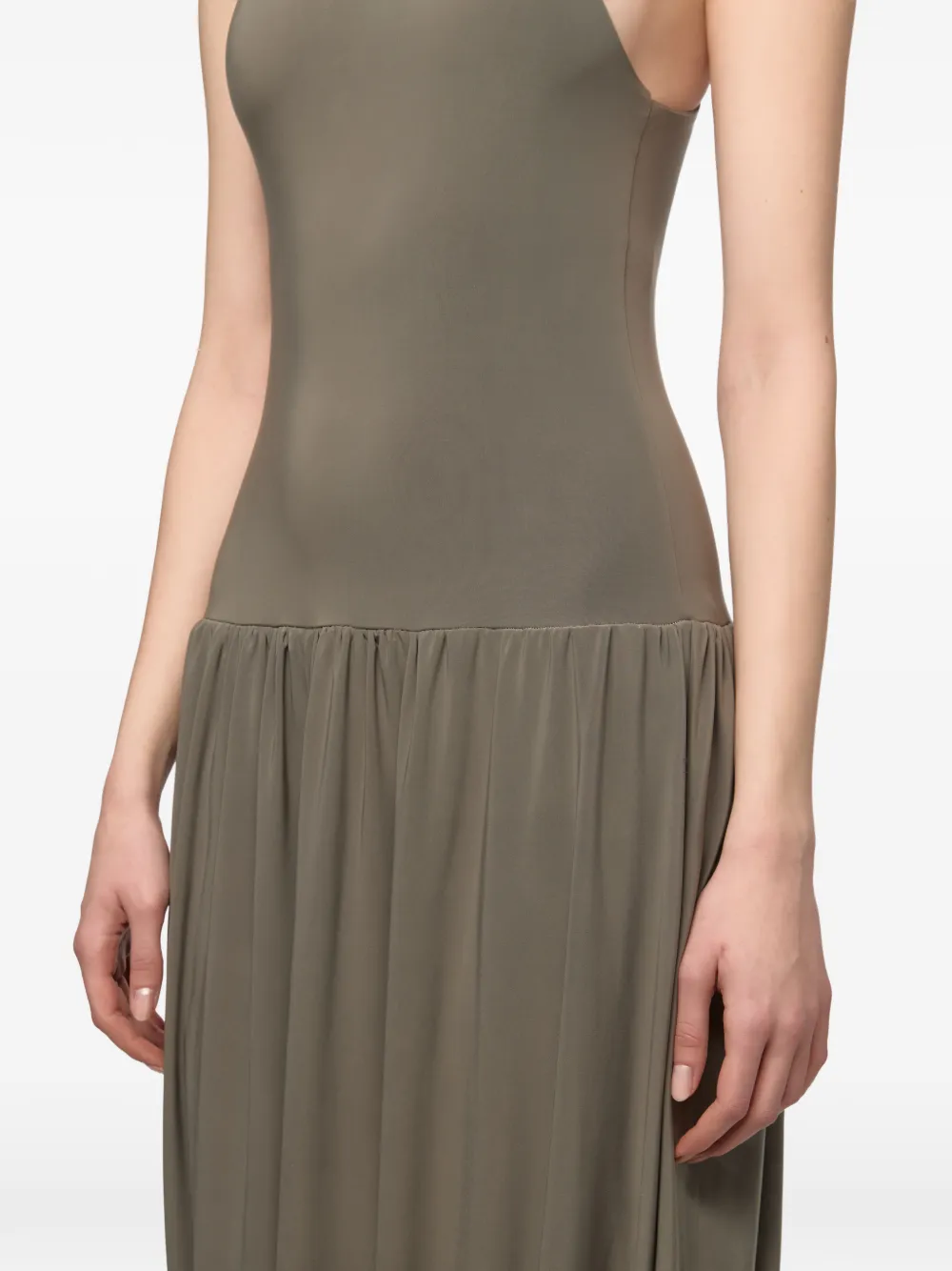 Atu Body Couture Gesmockte midi-jurk Grijs