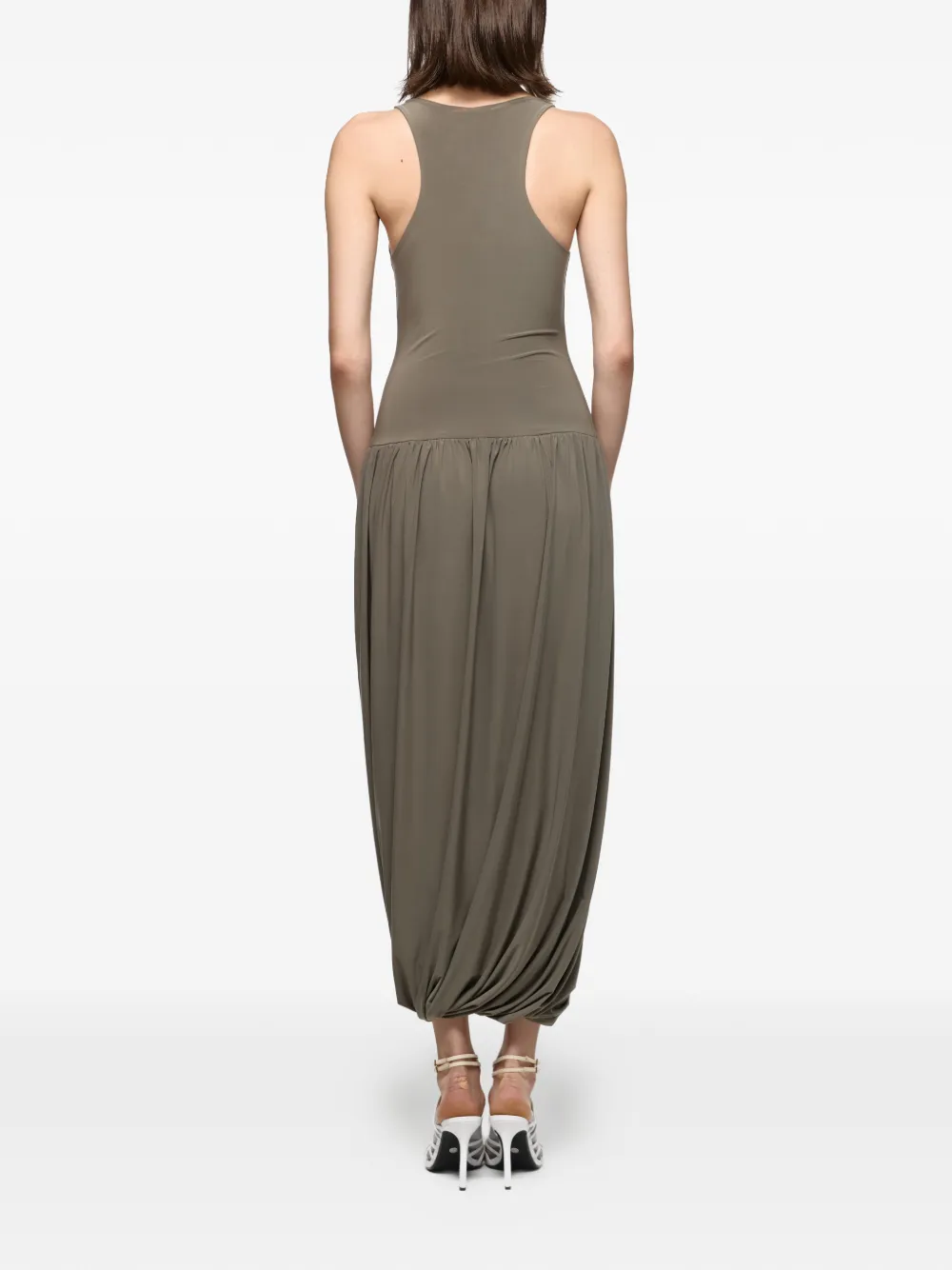 Atu Body Couture Gesmockte midi-jurk Grijs