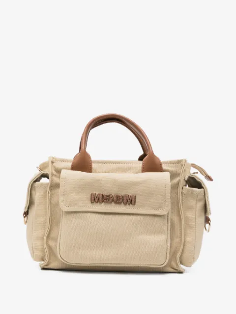 MSGM Kids bolsa mediana con bolsillos y solapa