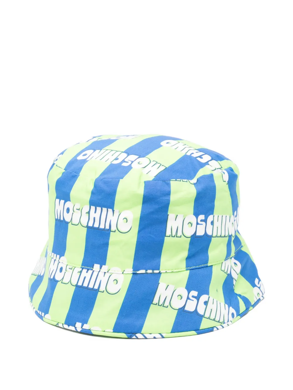Moschino Kids striped logo bucket hat - Blu