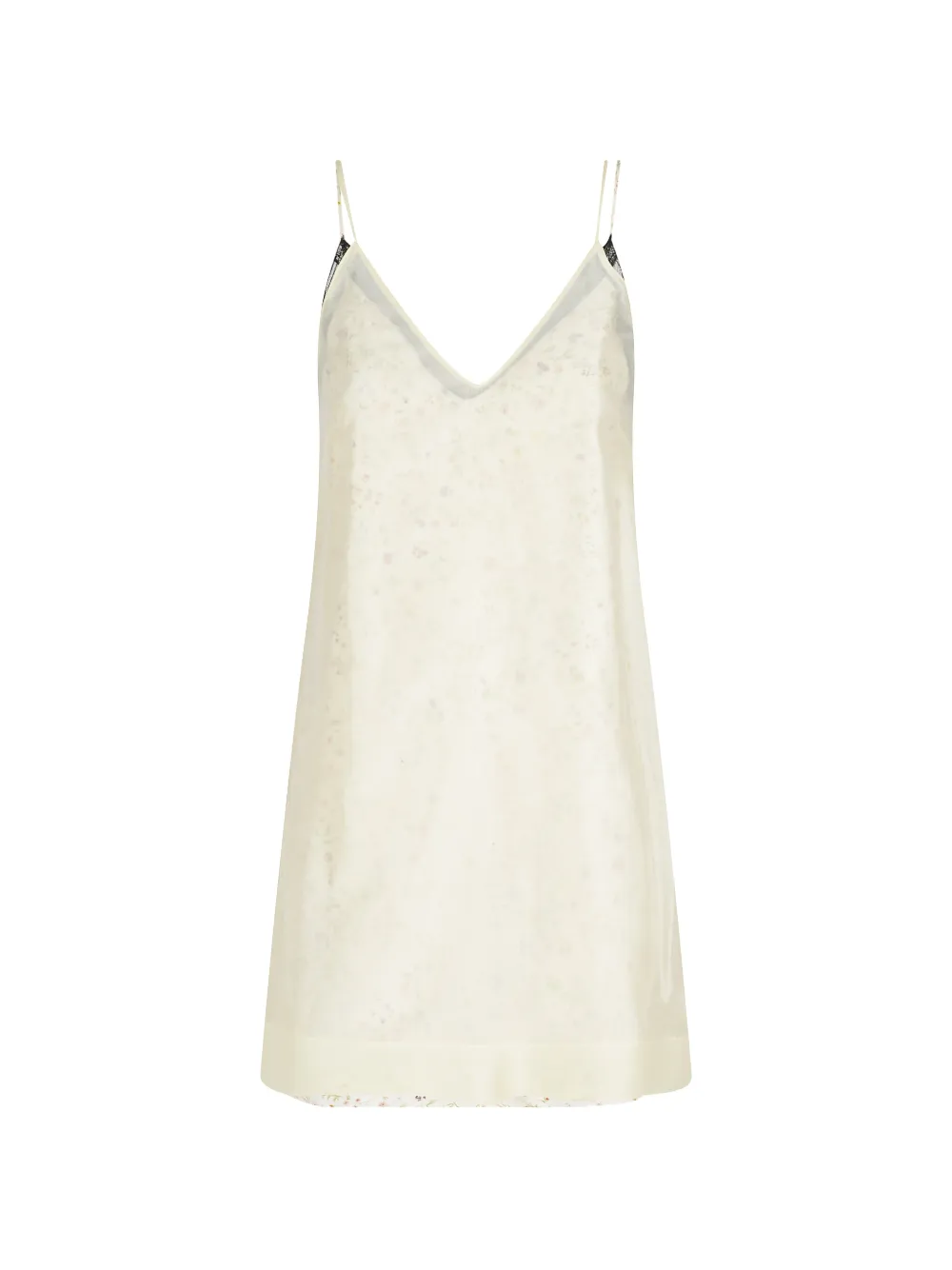 Tela floral-prin V-neck mini dress - Toni neutri