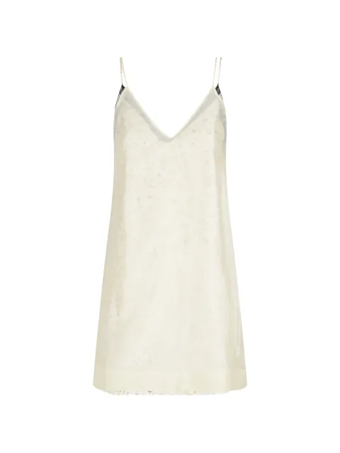 Tela floral-prin V-neck mini dress