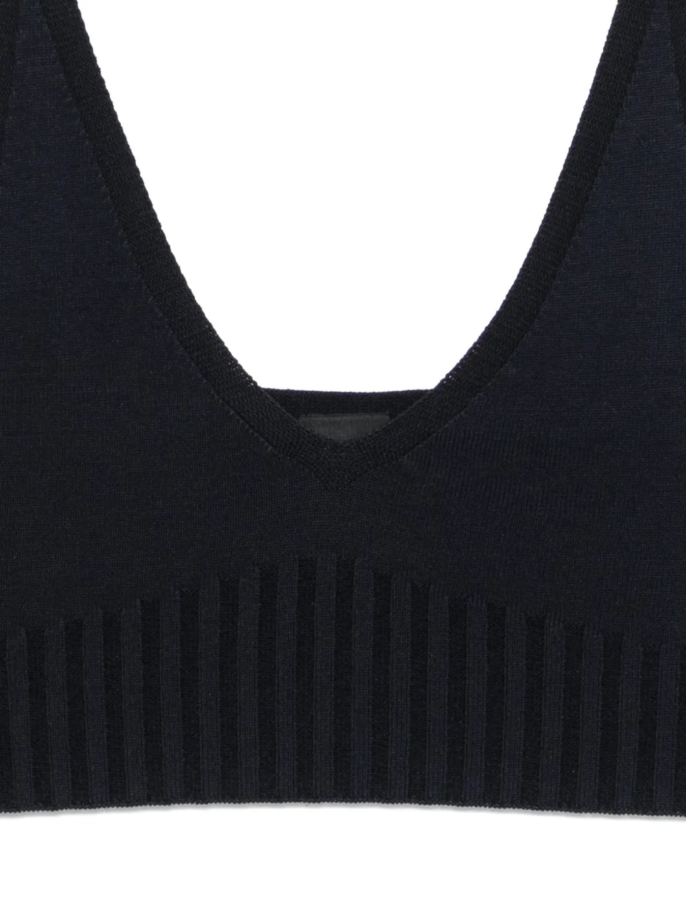  Alphatauri Ribbed V-neck Top - Blue 