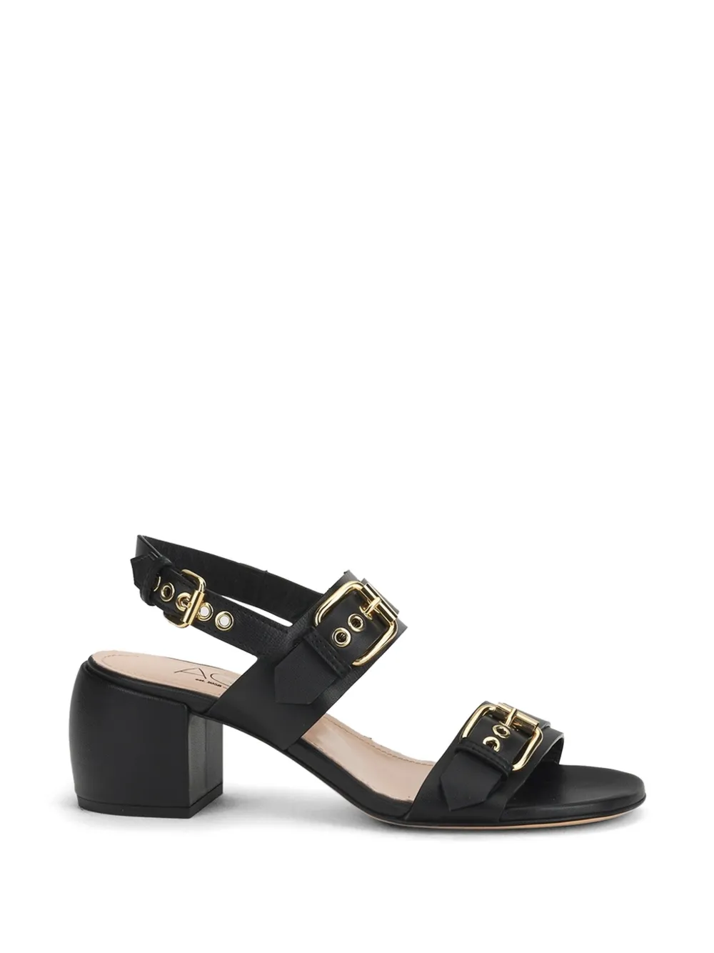 AGL Lala buckle-detail block-heel sandals Zwart