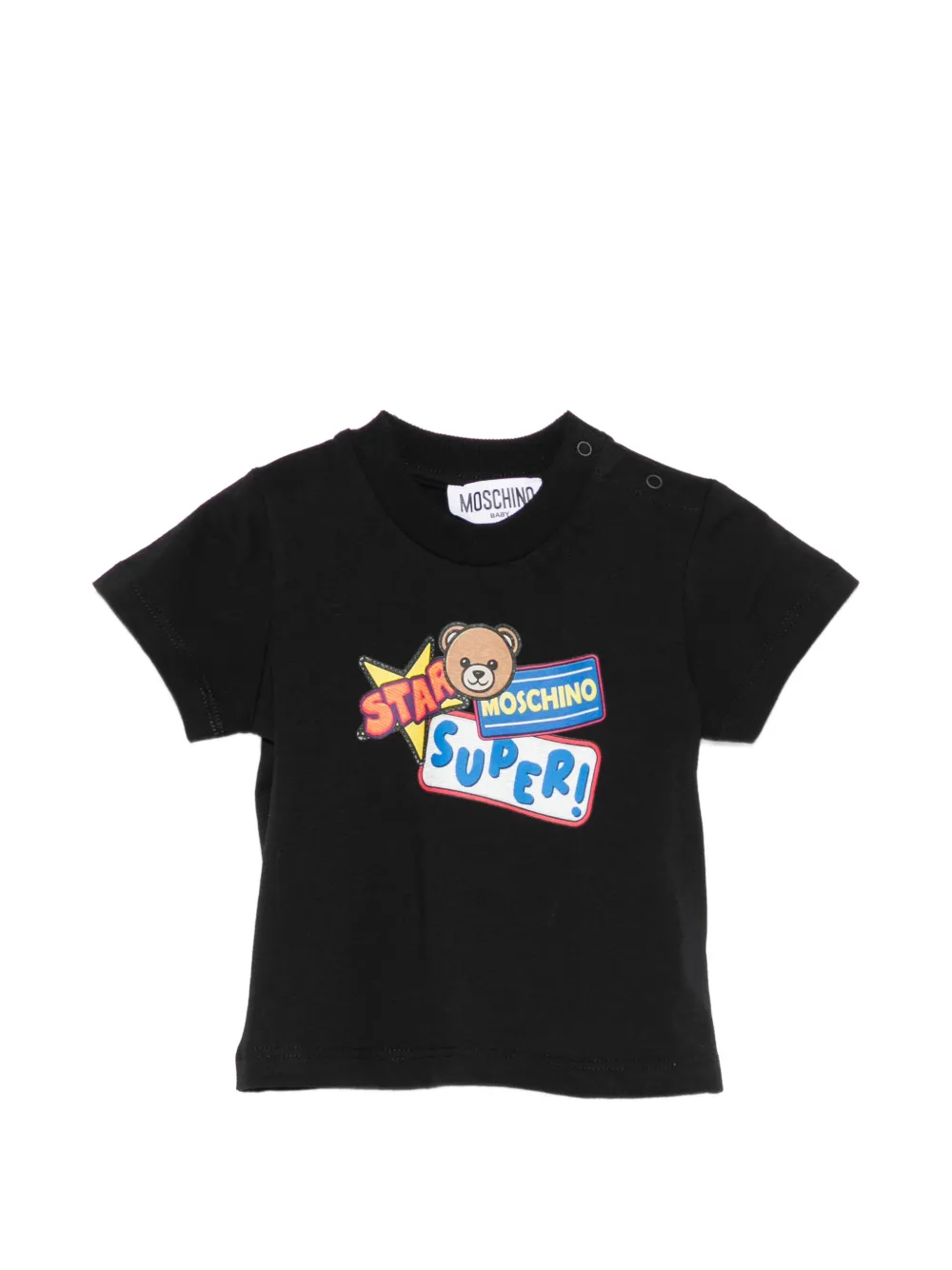 Moschino Kids graphic teddy T-shirt - Nero