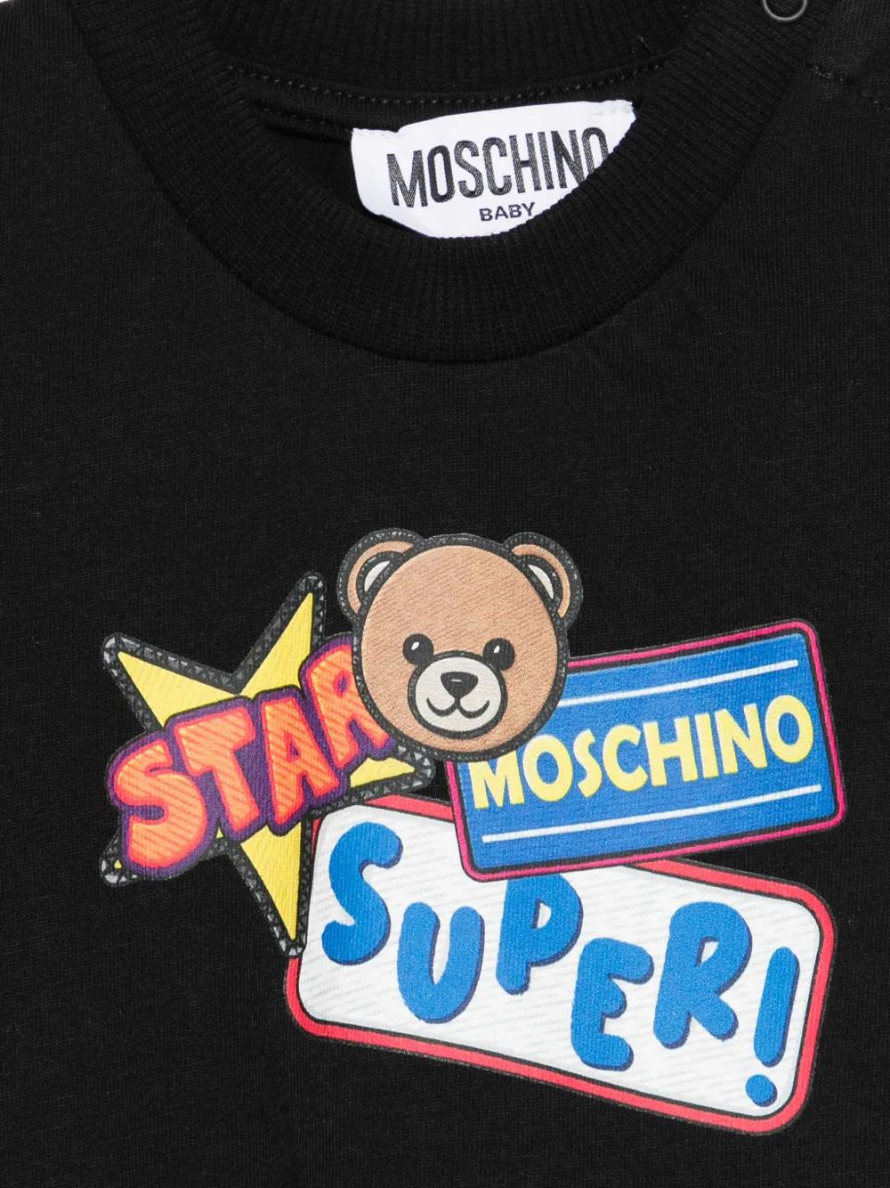 Moschino Kids T-shirt met grafische teddy-print Zwart