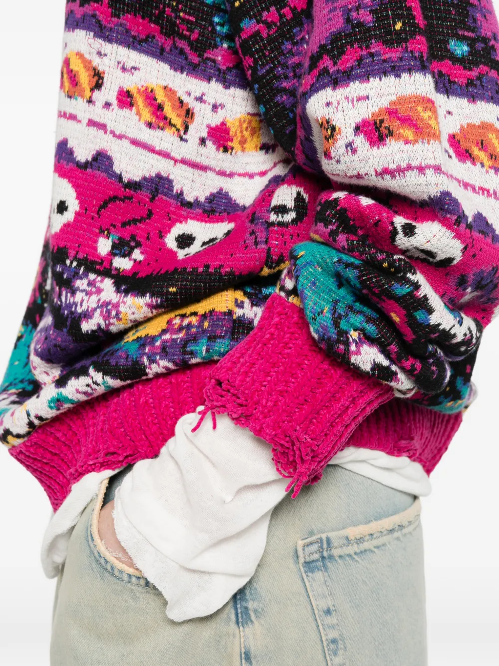 R13 Trui met jacquard Roze