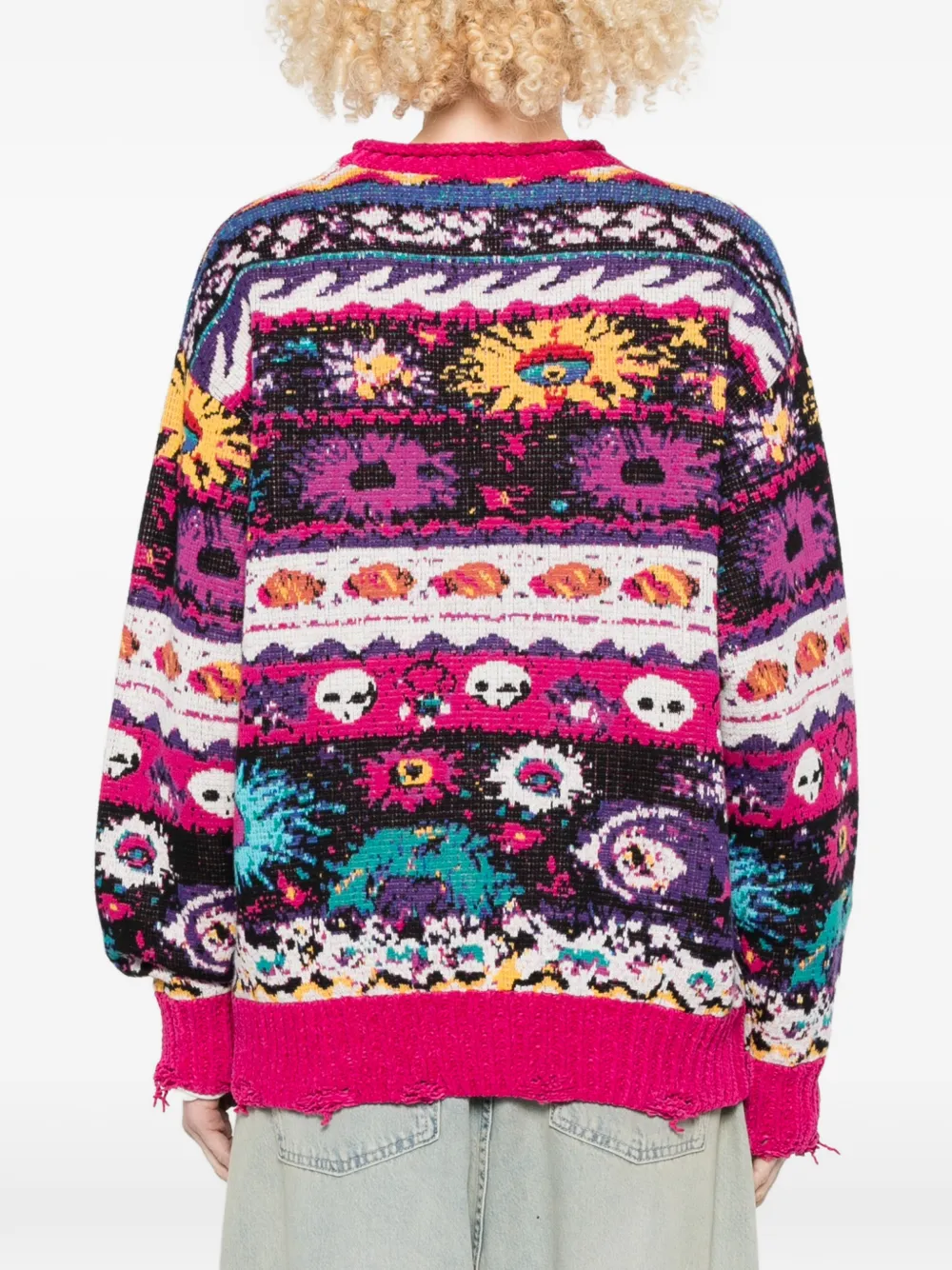 R13 Trui met jacquard Roze