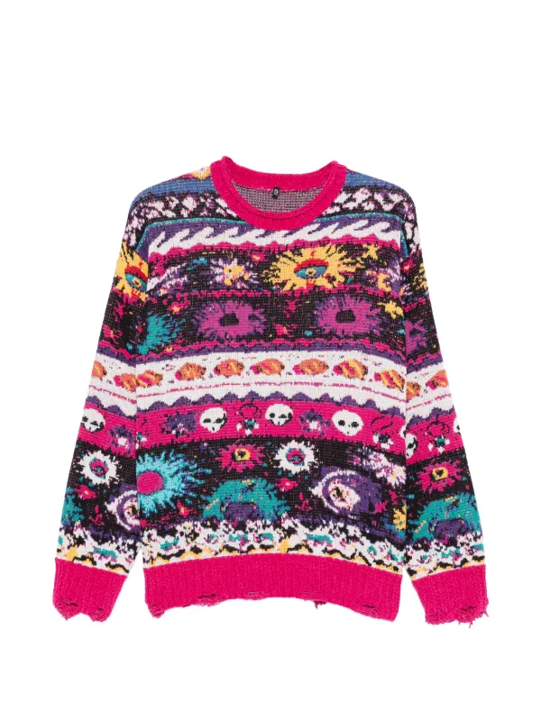R13 Jacquard Sweater in Pink