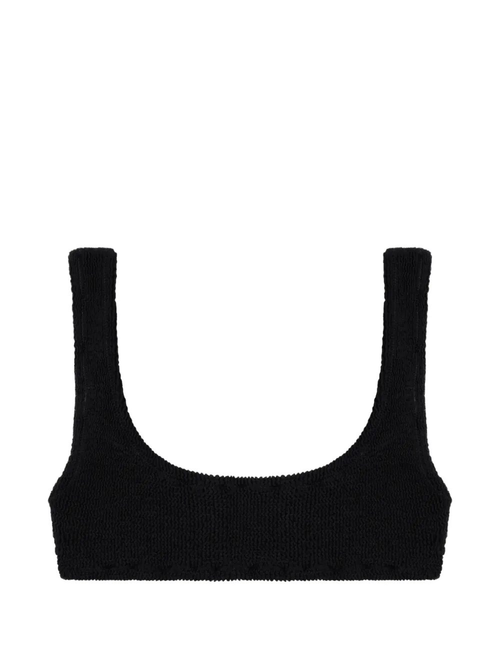 Reina Olga Ginny crinkled-finish bikini top Zwart