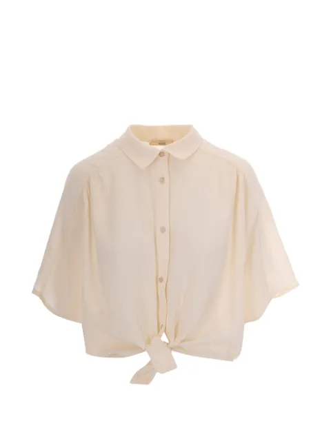 Sessùn cropped tie-knot shirt