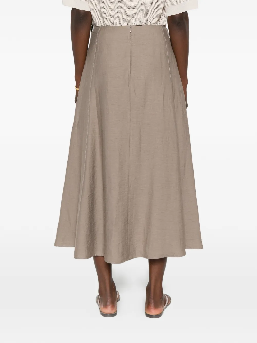 Peserico Midi-rok met A-lijn Beige