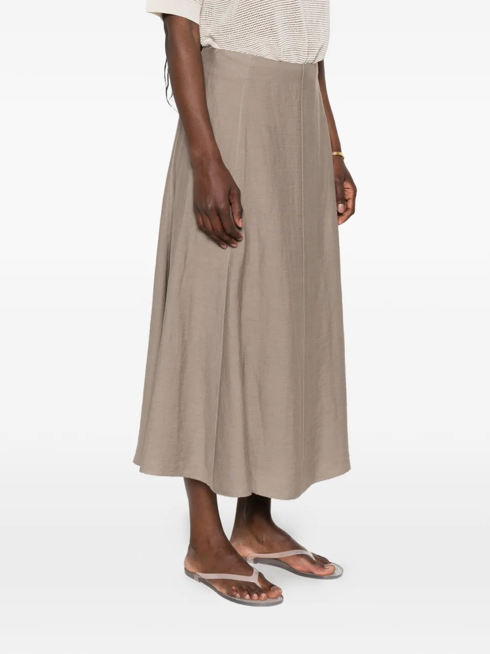 Peserico Midi-rok met A-lijn Beige