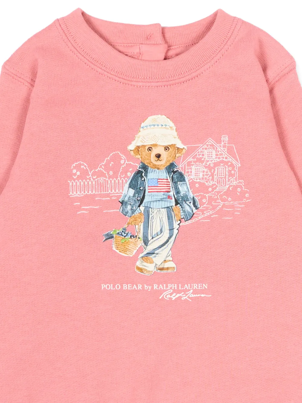 POLO RALPH LAUREN KIDS Sweater met teddybeerprint Roze